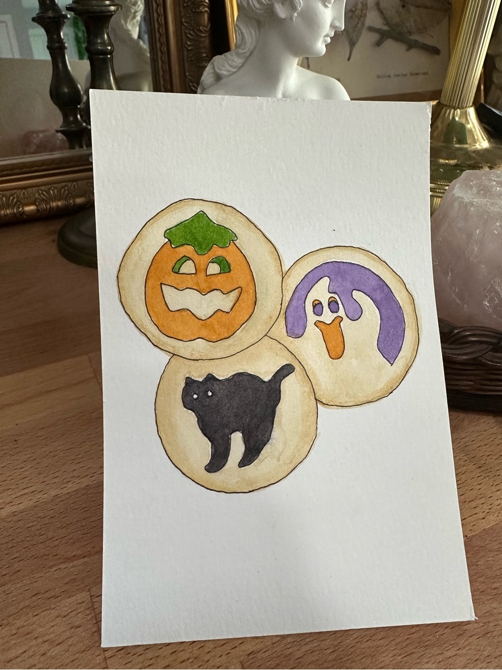 Halloween cookies 4x6inch original watercolor